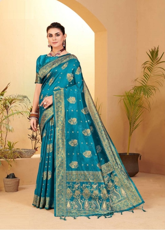 Saroj Andaaz Fancy Festive Wear Designer Cotton Silk Saree Collection
